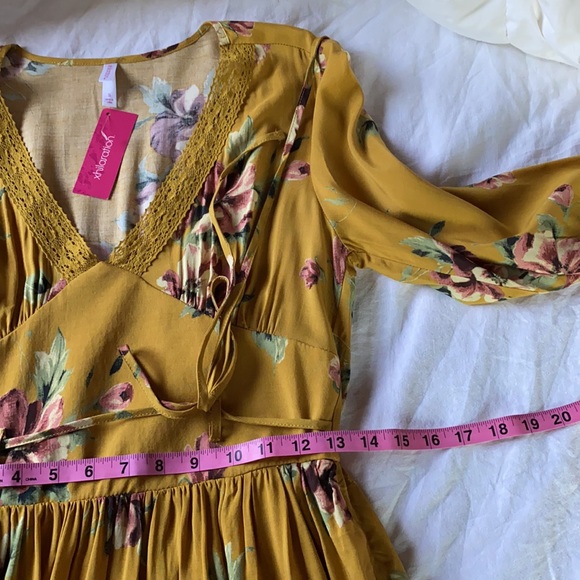 floral print long sleeve bohemian S - Picture 6 of 10